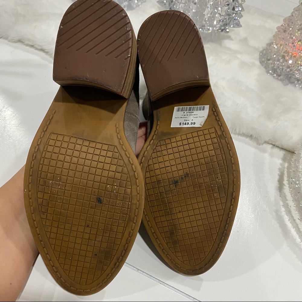 Steve Madden Shrines Booties Block Heel Sz 6 Sued… - image 7